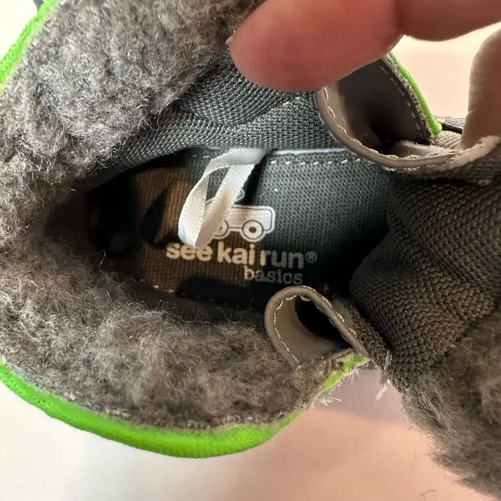 See Kai Run, Toddler Winter Boots, US Size 4 Black/Blue/Gray Insulated Fur Loop